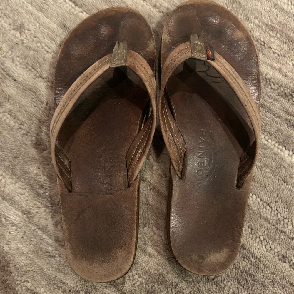 Rainbow flip flops